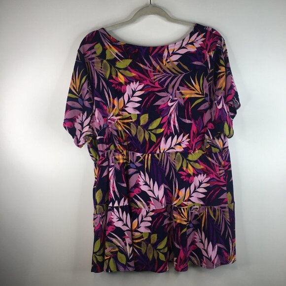 Torrid Floral Preplum V Neck Blouse Top Size 1 - Picture 7 of 7